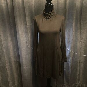 Green Brown Lulus Turtleneck Dress